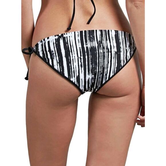 Volcom Stay Tuned Reversible Crop Bikini Striped Side Tie NWT US Small - Picture 3 of 7
